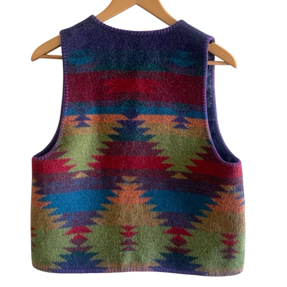 Rhonda Stark Navajo Southwest Wool Blend Blanket Vest Women’s Size Medium - Picture 3 of 11